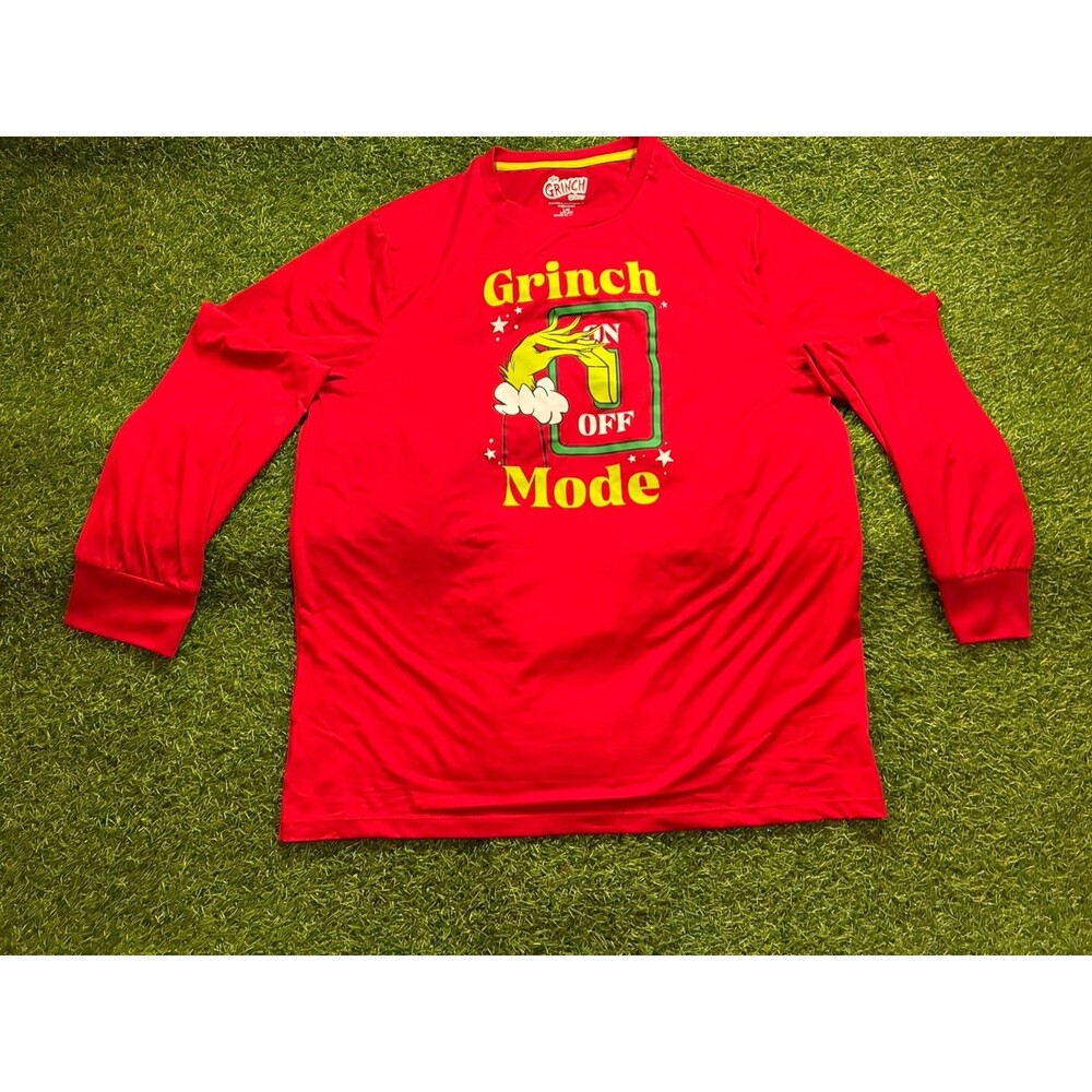 The Grinch Grinch Mode On/Off Women’s Long Sleeve Sleep Shirt NWT LG